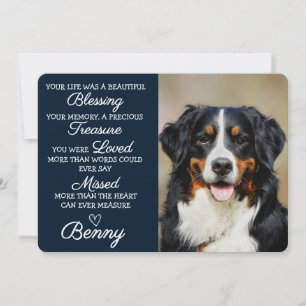 Pet Sympathy Personalized Photo Blue Pet Loss Card