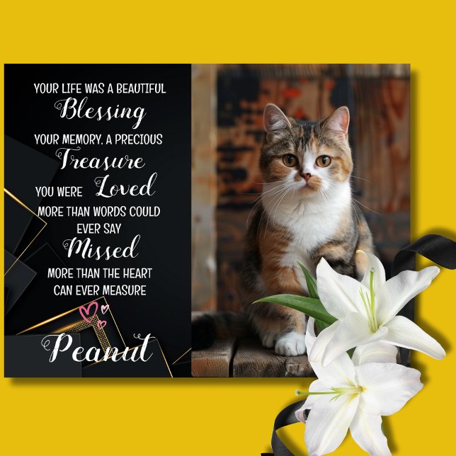 Pet Sympathy Personalized Photo Cat Loss Card (Cat death Sympathy Card)