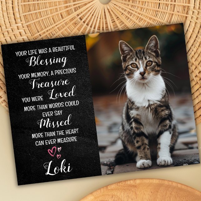 Pet Sympathy Personalized Photo Cat Loss Card (cat sympathy card)
