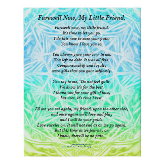 Pet Sympathy Poem: 12 X 14 Faux Wrapped Canvas YGB