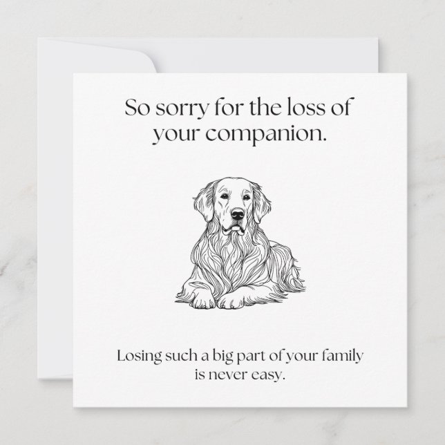 Pet Sympathy Retriever Note Card (Front)