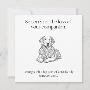 Pet Sympathy Retriever Note Card