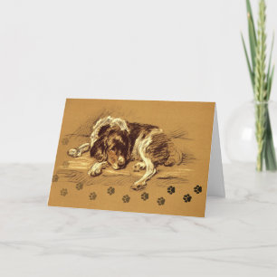 Pet Sympathy Sad Dog Beautiful Illustration Card