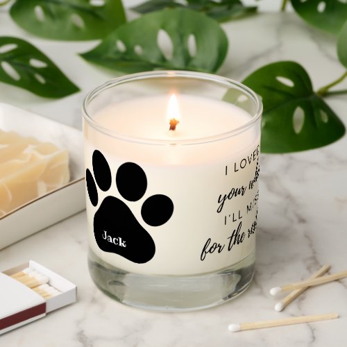 Pet Sympathy Simple Modern Elegant Paw Print Scented Candle