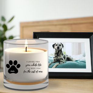 Pet Sympathy Simple Modern Elegant Paw Print Scented Candle