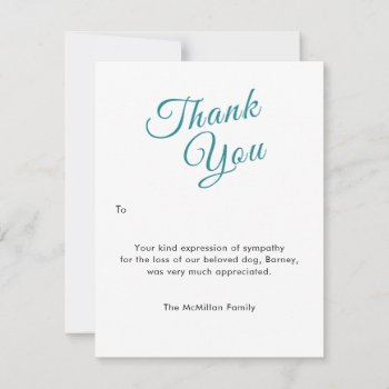Pet Sympathy Thank You Response Photo Flat Card by CrazyCathiCreations at Zazzle