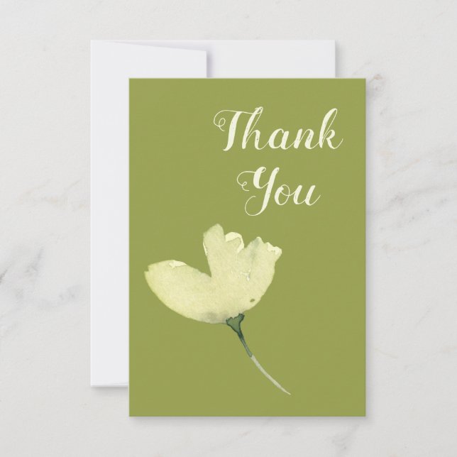 Pet Sympathy Thank You Response Reply Floral Flat Card (Front)