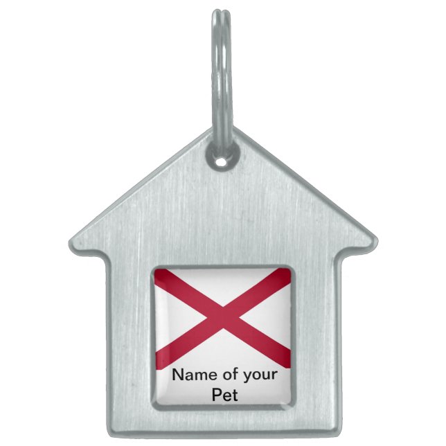 Pet Tag with Flag of Alabama (Front)