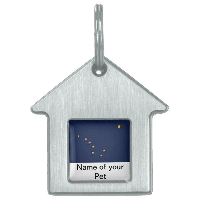 Pet Tag with Flag of Alaska State (Front)