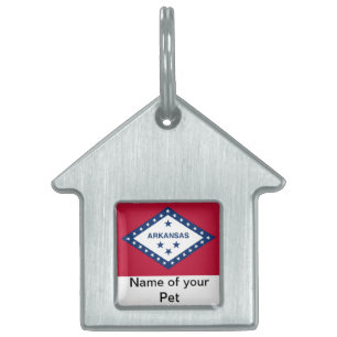 Pet Tag with Flag of Arkansas State