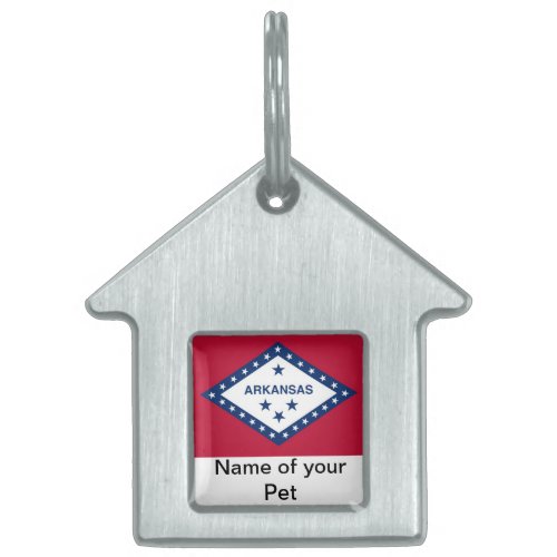 Pet Tag with Flag of Arkansas State