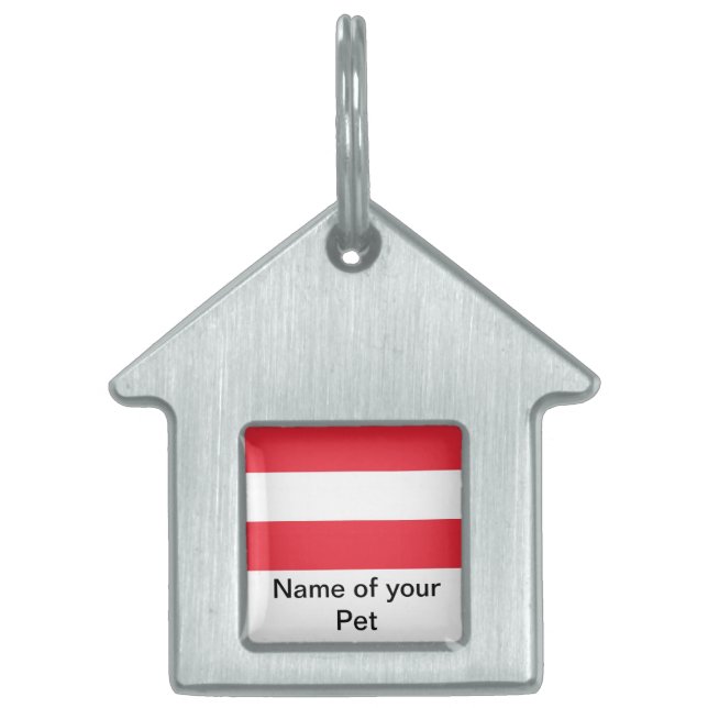 Pet Tag with Flag of Austria (Front)