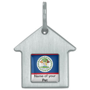 Pet Tag with Flag of Belize
