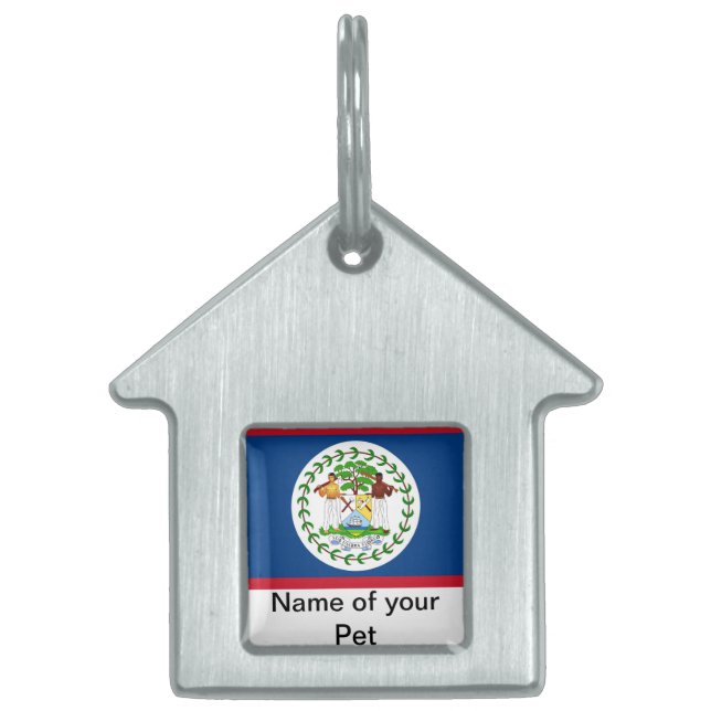 Pet Tag with Flag of Belize (Front)