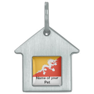 Pet Tag with Flag of Bhutan