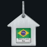 Pet Tag with Flag of Brazil<br><div class="desc">Keep your furry friend stylish and safe with our exclusive pet tag featuring the flag of Brazil! Crafted with meticulous attention to detail, this pet tag is more than just an identification accessory; it’s a celebration of Brazil’s vibrant culture and love for animals. The eye-catching design prominently displays the iconic...</div>