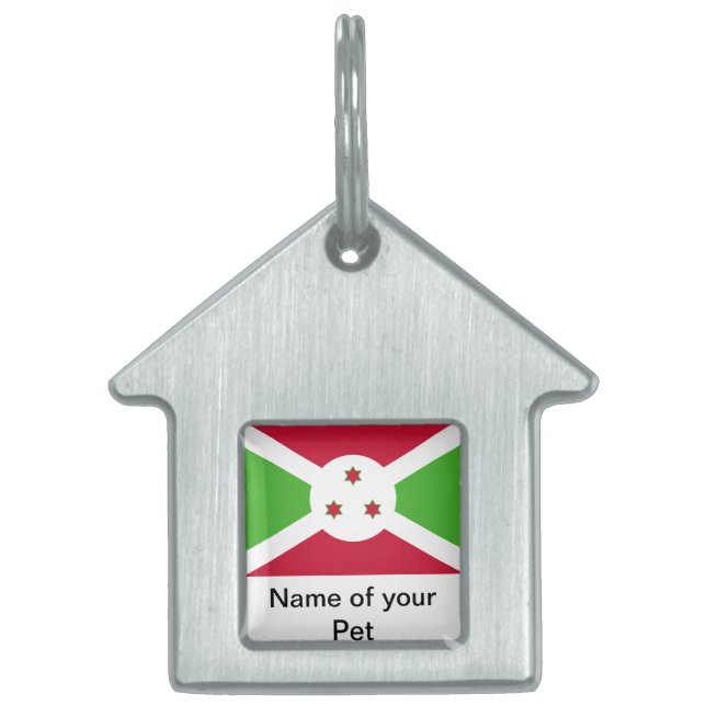 Pet Tag with Flag of Burundi (Front)