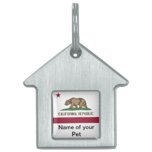 Pet Tag with Flag of California State