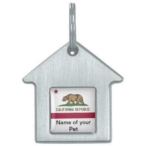 Pet Tag with Flag of California State