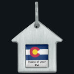 Pet Tag with Flag of Colorado State<br><div class="desc">Show off your pet's Colorado pride with our pet tag featuring the flag of Colorado! This durable and stylish pet tag combines practicality with the iconic elements of the Colorado flag, showcasing its vibrant colors and distinctive design. The flag adds a unique and eye-catching touch, making it perfect for Colorado...</div>