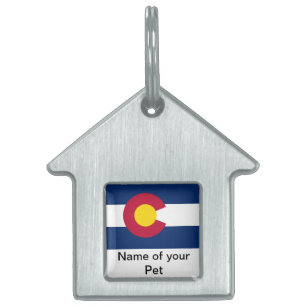 Pet Tag with Flag of Colorado State