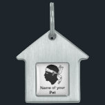 Pet Tag with Flag of Corsica<br><div class="desc">Add a touch of Corsican heritage to your pet's accessories with a pet tag featuring the flag of Corsica! This stylish and functional pet tag ensures your furry friend can be easily identified while proudly displaying the iconic Corsican flag. The pet tag features the black Moor’s head emblem from the...</div>