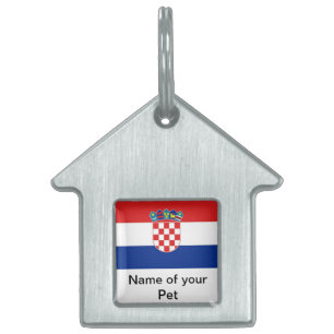 Pet Tag with Flag of Croatia