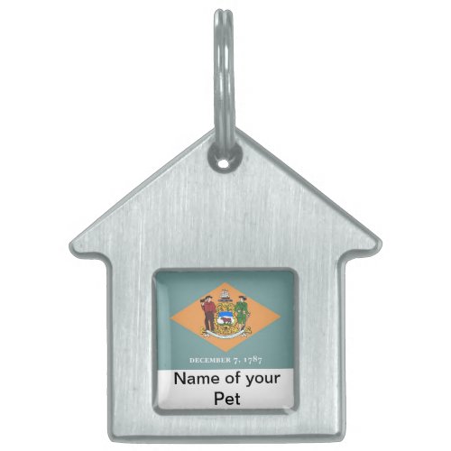 Pet Tag with Flag of Delaware State