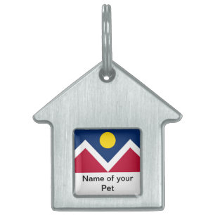 Pet Tag with Flag of Denver City, Colorado State