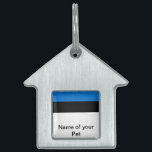 Pet Tag with Flag of Estonia<br><div class="desc">Show your furry friend’s pride with this patriotic pet tag featuring the flag of Estonia! Designed for both style and safety, this custom pet tag displays the iconic blue, black, and white stripes of the Estonian flag, adding a national touch to your pet’s collar. Whether you're taking your pet for...</div>