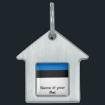 Pet Tag with Flag of Estonia<br><div class="desc">Show your furry friend’s pride with this patriotic pet tag featuring the flag of Estonia! Designed for both style and safety, this custom pet tag displays the iconic blue, black, and white stripes of the Estonian flag, adding a national touch to your pet’s collar. Whether you're taking your pet for...</div>