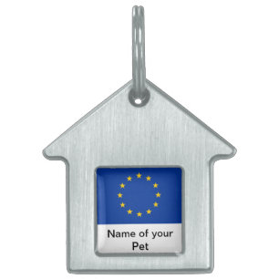 Pet Tag with Flag of European Union