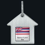 Pet Tag with Flag of Hawaii State<br><div class="desc">Add a touch of island charm to your pet's accessories with our pet tag featuring the flag of Hawaii! This stylish and durable pet tag not only ensures your furry friend is easily identifiable but also proudly displays the vibrant design of Hawaii's iconic flag. Made from high-quality materials, it is...</div>