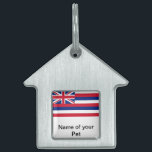 Pet Tag with Flag of Hawaii State<br><div class="desc">Add a touch of island charm to your pet's accessories with our pet tag featuring the flag of Hawaii! This stylish and durable pet tag not only ensures your furry friend is easily identifiable but also proudly displays the vibrant design of Hawaii's iconic flag. Made from high-quality materials, it is...</div>