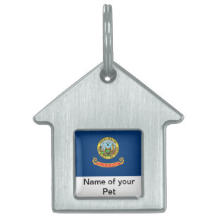 Pet Tag with Flag of Idaho State