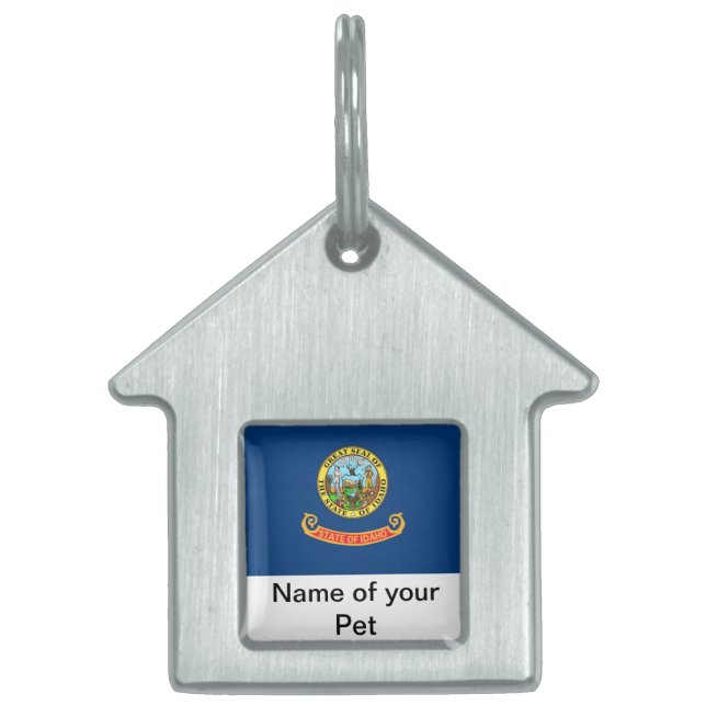 Pet Tag with Flag of Idaho State (Front)