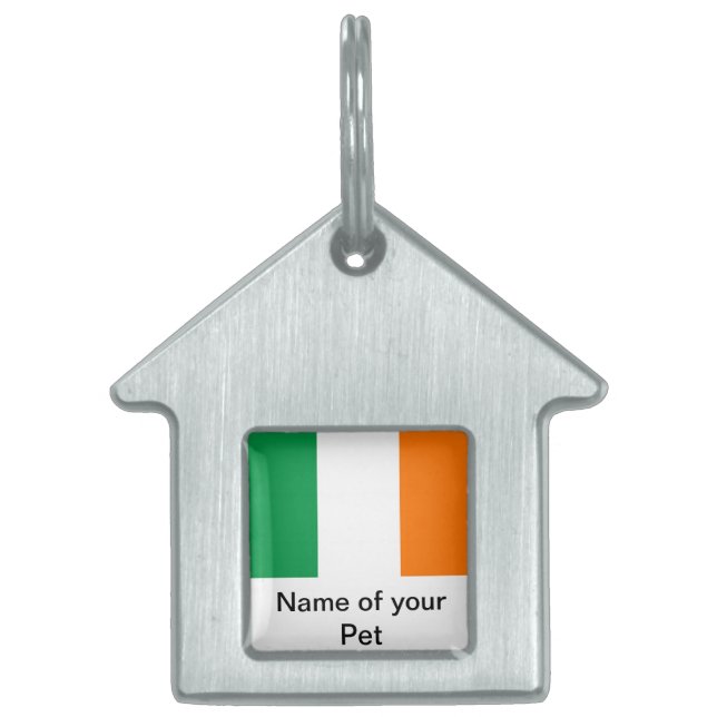 Pet Tag with Flag of Ireland (Front)