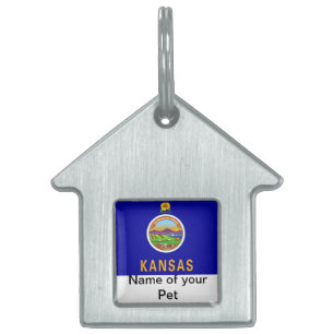 Pet Tag with Flag of Kansas State