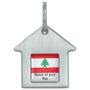 Pet Tag with Flag of Lebanon