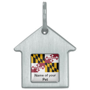 Pet Tag with Flag of Maryland State
