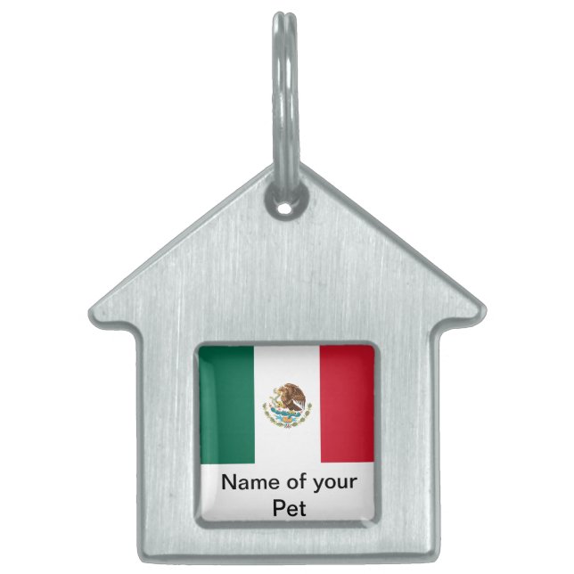 Pet Tag with Flag of Mexico (Front)