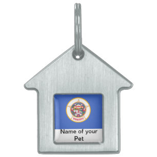Pet Tag with Flag of Minnesota State