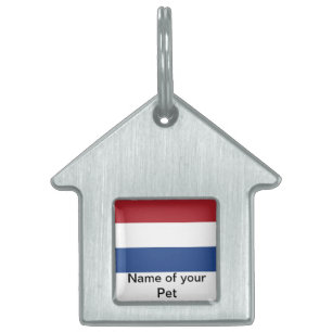 Pet Tag with Flag of Netherlands