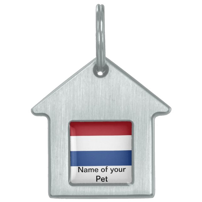 Pet Tag with Flag of Netherlands (Front)