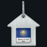 Pet Tag with Flag of New Hampshire State<br><div class="desc">Add a vibrant touch of New Hampshire spirit to your pet's accessories with our exclusive pet tag featuring the flag of New Hampshire! Crafted with meticulous attention to detail, this pet tag is more than just functional; it's a celebration of New Hampshire heritage and state pride. The bold design proudly...</div>