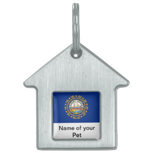 Pet Tag with Flag of New Hampshire State