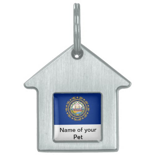 Pet Tag with Flag of New Hampshire State