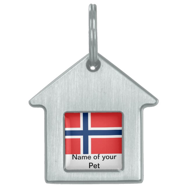 Pet Tag with Flag of Norway (Front)