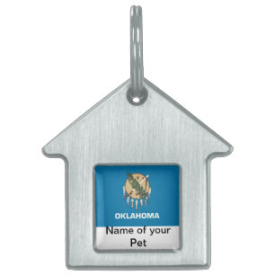 Pet Tag with Flag of Oklahoma State