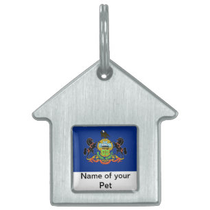 Pet Tag with Flag of Pennsylvania State